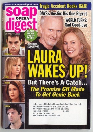 Soap Opera Digest Oct 31 2006 Laura Luke GH Digests 10 31 2006