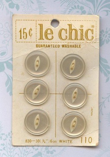 Vintage Old New Store Stock White Buttons