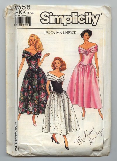 1989 Uncut Simplicity 9558 Dress Pattern Jessica McClintock Petite Patterns