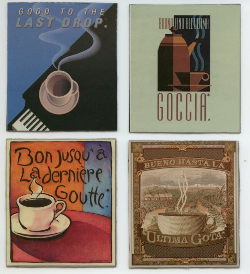 OOAK set of 4 coffee lovers magnets ~ Made by me in the USA