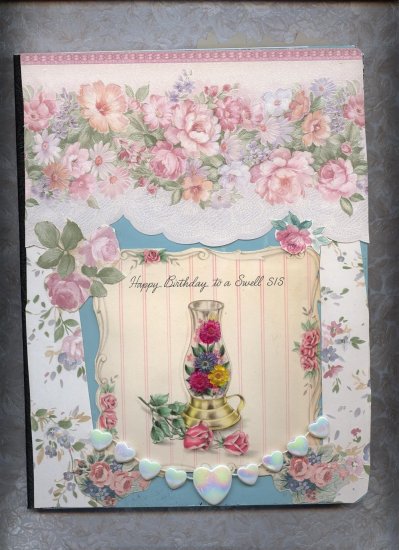 Altered Composition journal OOAK Happy birthday Sis Card Journals