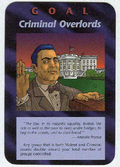 Illuminati Criminal Overlords New World Order Game Card