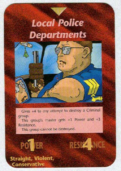 Illuminati Local Police Departments NWO Game Trading Card