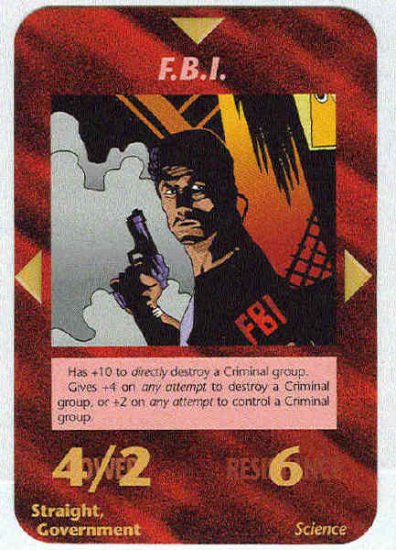 Illuminati F.B.I. New World Order Game Trading Card