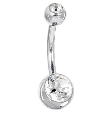 Swarovski® Crystal DOUBLE GEM Belly Ring
