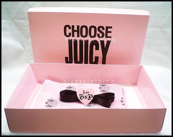 Juicy Couture Medium Gift Box Tissue Ribbon Sticker Set