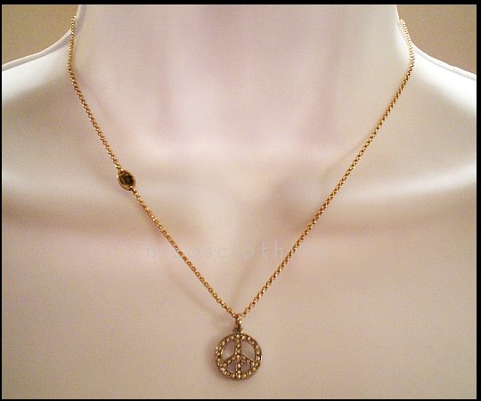 Authentic Juicy Couture Pave Peace Wish Necklace NIB