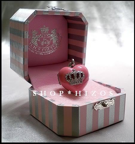 Juicy Couture Silver Edition Pave Crown Heart Locket Charm