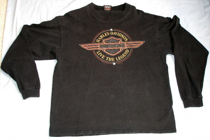 HARLEY DAVIDSON Motorcycles long sleeve t-shirt LG $$ FREE US SHIPPING$$