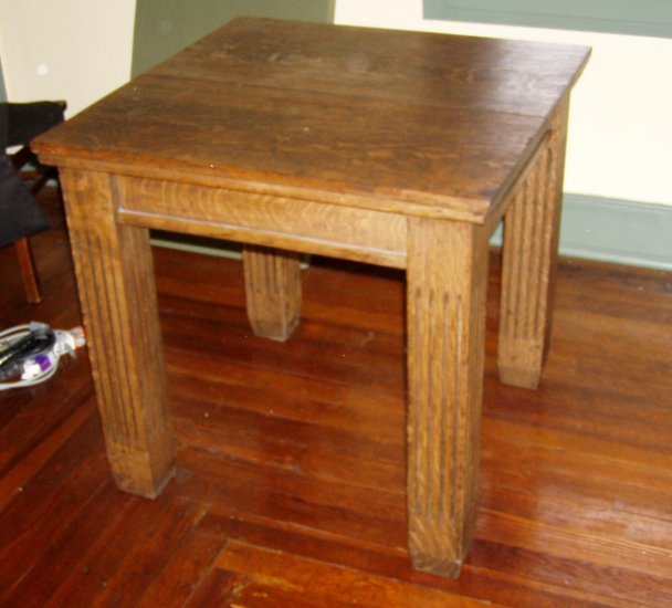 Mission arts&crafts 32" cube table 1/4 sawn oak throughout