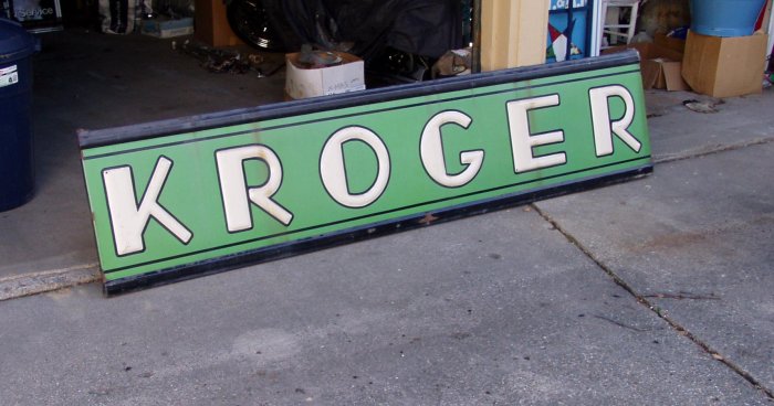 1920s KROGER porcelain store front signs