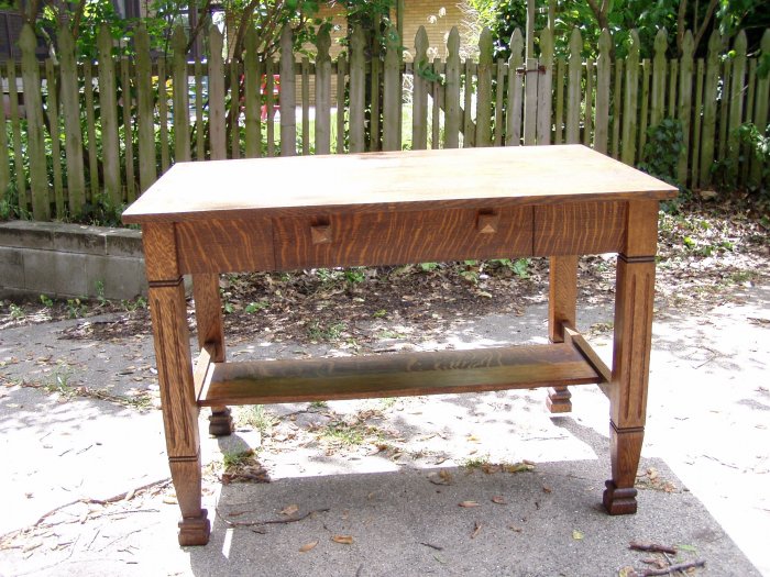 Puitan solid oak library desk...KILLER 1/4 sawn throughout