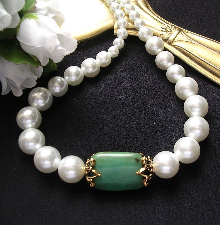 Turquoise and Pearl Choker Necklace