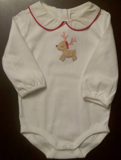 Gymboree bodysuit onesie Colorful Village Reindeer Ivory color long sleeved NWT