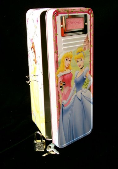 Disney Princesses Tin Locker W/ Lock & Key