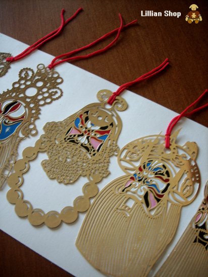 Super Containing Pure Gold Bookmark set--"Beijing opera types of facial makeup in operas"