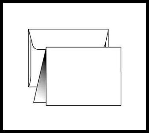 50 BLANK Note Cards plus 50 Envelopes White Heavy Cardstock Greeting Invitations