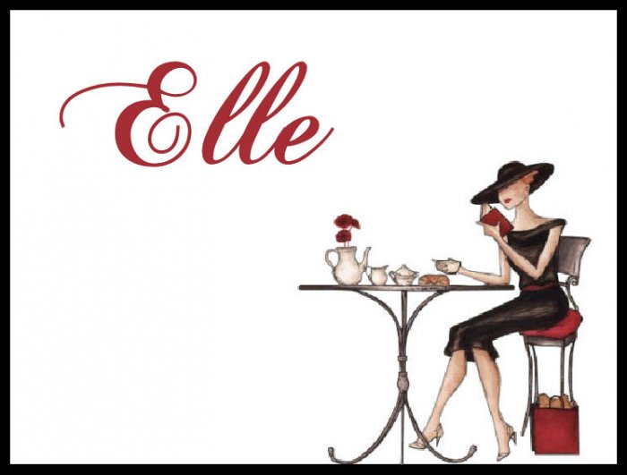 French Cafe Coffee Tea Hat PERSONALIZED Note Cards