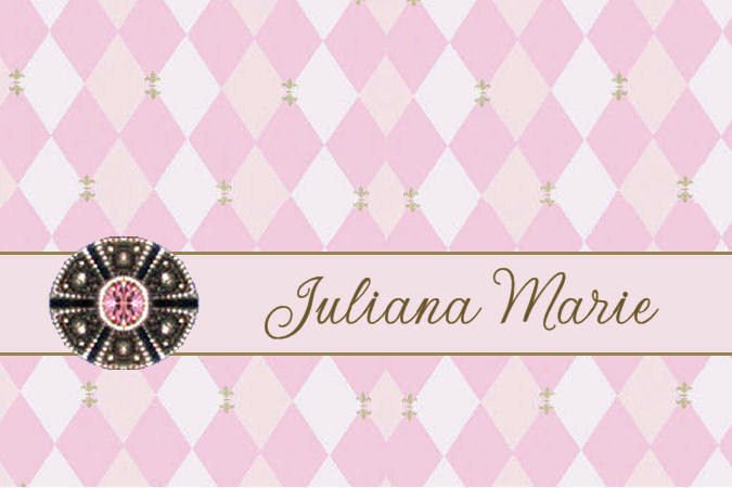 Harlequin Pink Fleur de Lis PERSONALIZED Note Cards