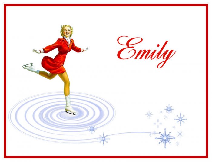 Ice Skater Skating Girl PERSONALIZED Note Cards Gift