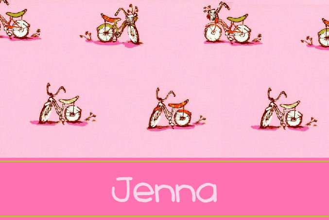 Pink Bicycle Girl Bike PERSONALIZED Note Cards