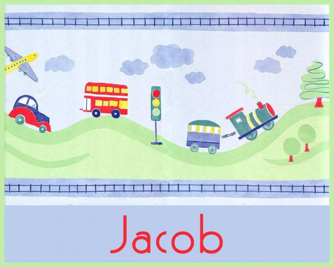 Plane Train Car Boy Blue PERSONALIZED Note Cards