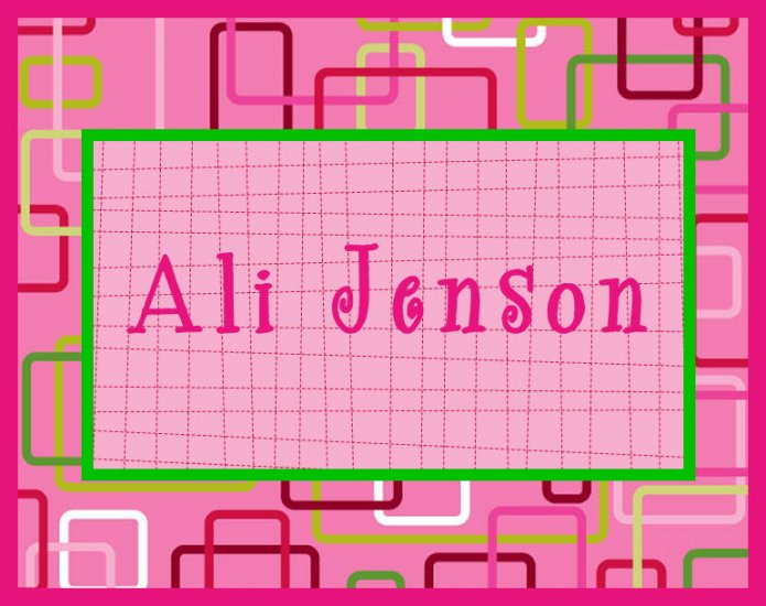Retro Pink Green PERSONALIZED Note Cards Stationery