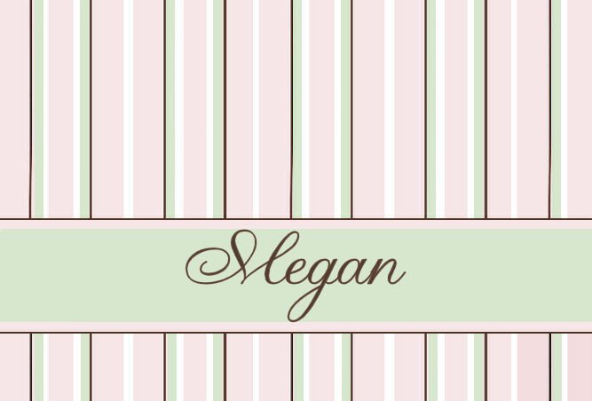 Stripes Pink Brown PERSONALIZED Notecards Note Cards