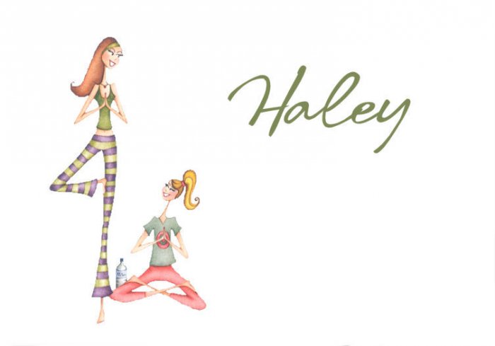 YOGA Buddy Girlfriend PERSONALIZED Note Cards Gift