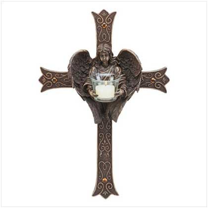 Angelic Cross Candle Holder - 33528