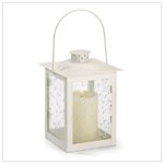 Large Ivory Color Glass Lantern - 37441