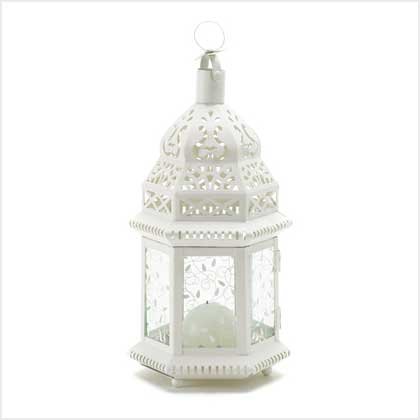 Mid White Moroccan Lantern - 38465