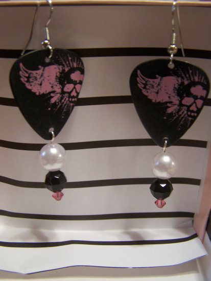 Skull angel wings 1 GUITAR PICK EARRINGS!