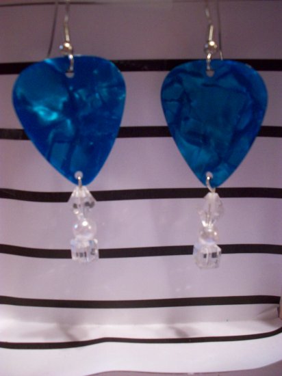 Pearl blue picks 1 GUITAR PICK EARRINGS!