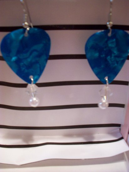 Blue Pearl picks 2 GUITAR PICK EARRINGS!