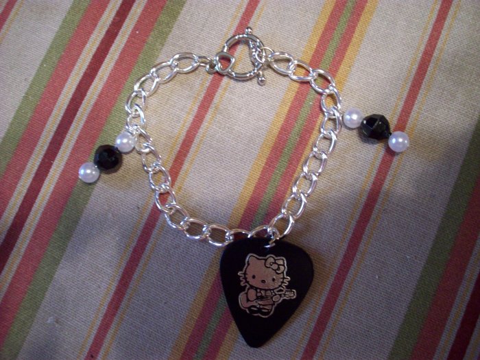 Hello Kitty bracelet toggle with beads GUITAR PICK