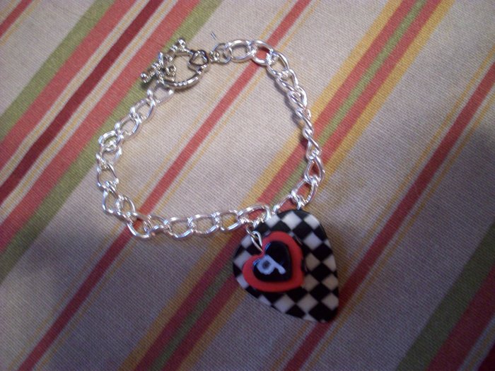 Nascar - Kasey Kahne toggle clasp bracelet GUITAR PICK checkered