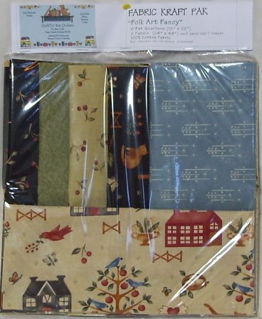 Folk Art Fancy Panel and Fat Quarter Pak