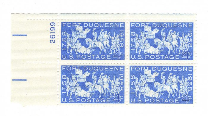USA SCOTT #1123-PLATE BLOCK-FORT DEQUESNE-U S STAMPS
