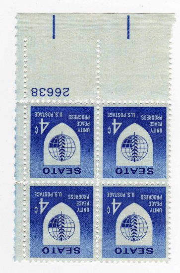 USA SCOTT# 1151-SEATO EMBLEM-PLATE BLOCK-U S STAMPS