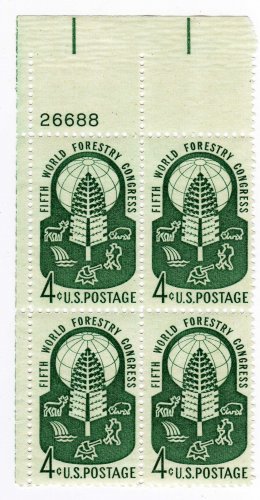 USA SCOTT# 1156-WORLD FORESTRY CONGRESS-PLATE BLOCK-U S STAMP