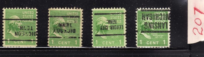 USA SCOTT# 804, ERRORS, PRECANCLED UP SIDE DOWN (lot#207)