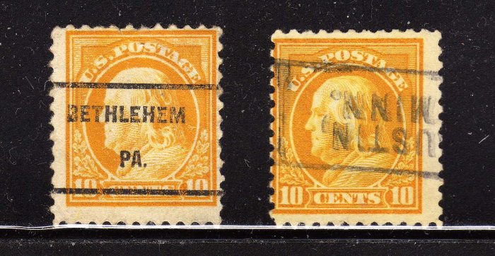 USA SCOTT# 510 PRECANCELS, 1 ERROR--PRECANCEL IS UP SIDE DOWN, (LOT#212)