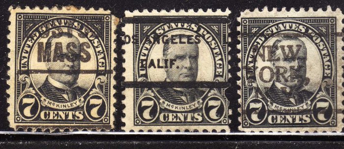USA SCOTT# 559-7 CENT BLACK, PRECANCEL (LOT#217)