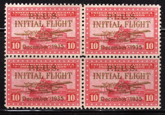 SCOTT# C52-PHILIPPINES-CHINA CLIPPER BLOCK OF FOUR-(LOT#226