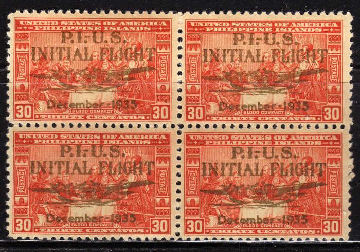 SCOTT# C53-PHILIPPINES CHINA CLIPPER BLOCK OF FOUR (LOT#227)