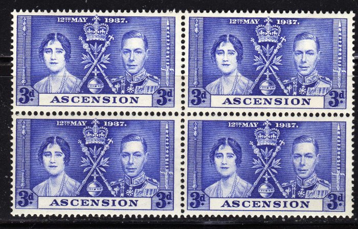 SCOTT# 39, ASCENSION BLOCK OF FOUR-KING GEORGE Vl CORONATION ISSUE