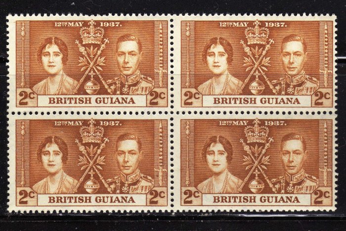 SC0TT# 227, BRITISH GUIANA KING GEORGE Vl CORONATION ISSUE