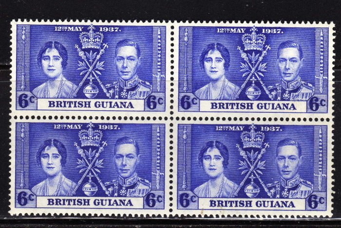 SC0TT# 229, BRITISH GUIANAKING GEORGE Vl CORONATION ISSUE