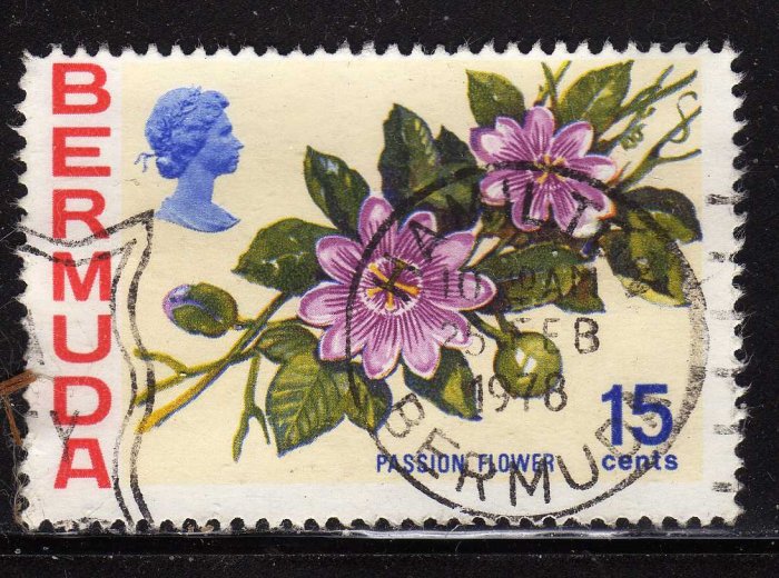 SCOTT# 264-BERMUDA 15 CENT PASSION FLOWER--(LOT#289)